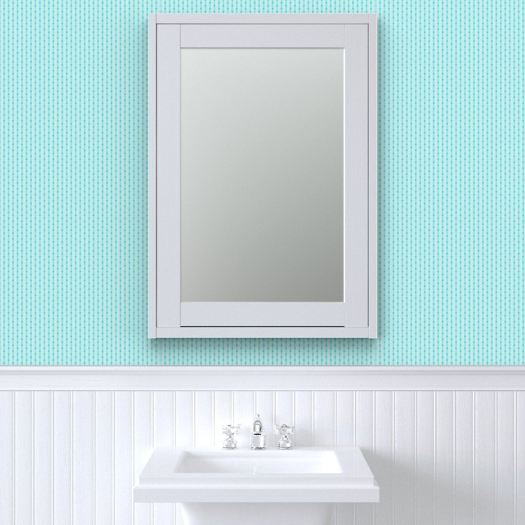 Puckered Seersucker-look Pin Stripes in Shades of Aqua Blue Wallpaper aqua seersucker wallpaper