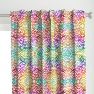 Rainbow Bright Pastel Mosaic Watercolor Spots in Mirror Repeat Decor Collection Home Styling Collection mirror reverse curtain design