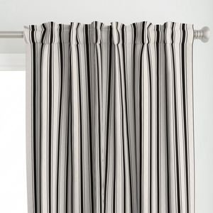 Small Coal Black Antique Vintage Mattress Ticking Stripe on Cream Interior Collection Home Styling Collection black and cream curtain design