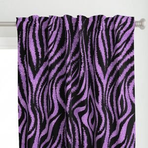Textured Animal Striped Tiger Fur in Bold Purple Lavender and Black Design Collection Home Decor Collection animal stripes curtain design