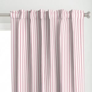 Small Vertical Nantucket Red Mattress Ticking Stripes on White Decor Collection Design Collection dusty rose curtain design