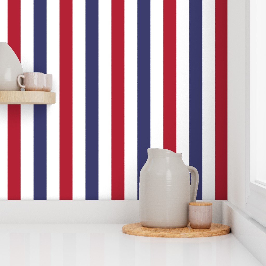 2 inch Flag Red White and Blue Alternating V Stripes Wallpaper cabana stripes wallpaper