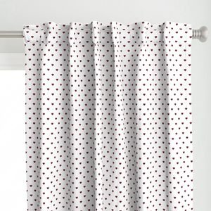 Mini Wine Color Valentines Polkadot Love Hearts on White Background Home Decor Collection Interior Collection white heart curtain design