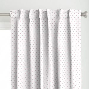 Mini Cotton Candy Pink Valentines Polkadot Love Hearts on White Background Home Decor Collection Home Decor Collection cotton candy and whi curtain design
