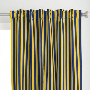 School Colors Vertical One Inch Stripe Blue and Gold Mairemont HS Interior Collection Home Styling Collection blue gold strip e curtain design