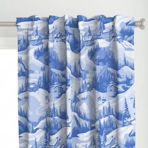 Small Montana Winter Cabins Montana with Evergreens in Mid China Blue Interior Collection Decor Collection china glaze curtain design