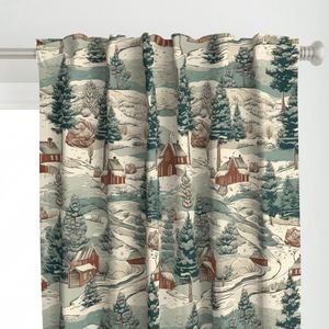Small Montana Winter Cabins Montana with Evergreens Design Collection Home Decor Collection montana trees curtain design