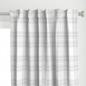 Cloud Grey Pale Airy Large Traditional Tartan Plaid Pattern Home Styling Collection Design Collection soft tones curtain design