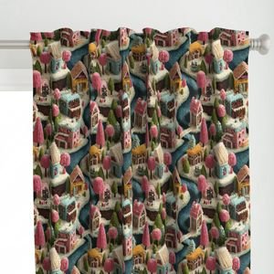Whimsical Crocheted Christmas Candy Land Village Home Styling Collection Home Decor Collection christmas curtain design