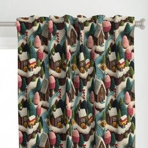 Gingerbread Crocheted Christmas Candy Land Village Home Decor Collection Interior Collection christmas curtain design