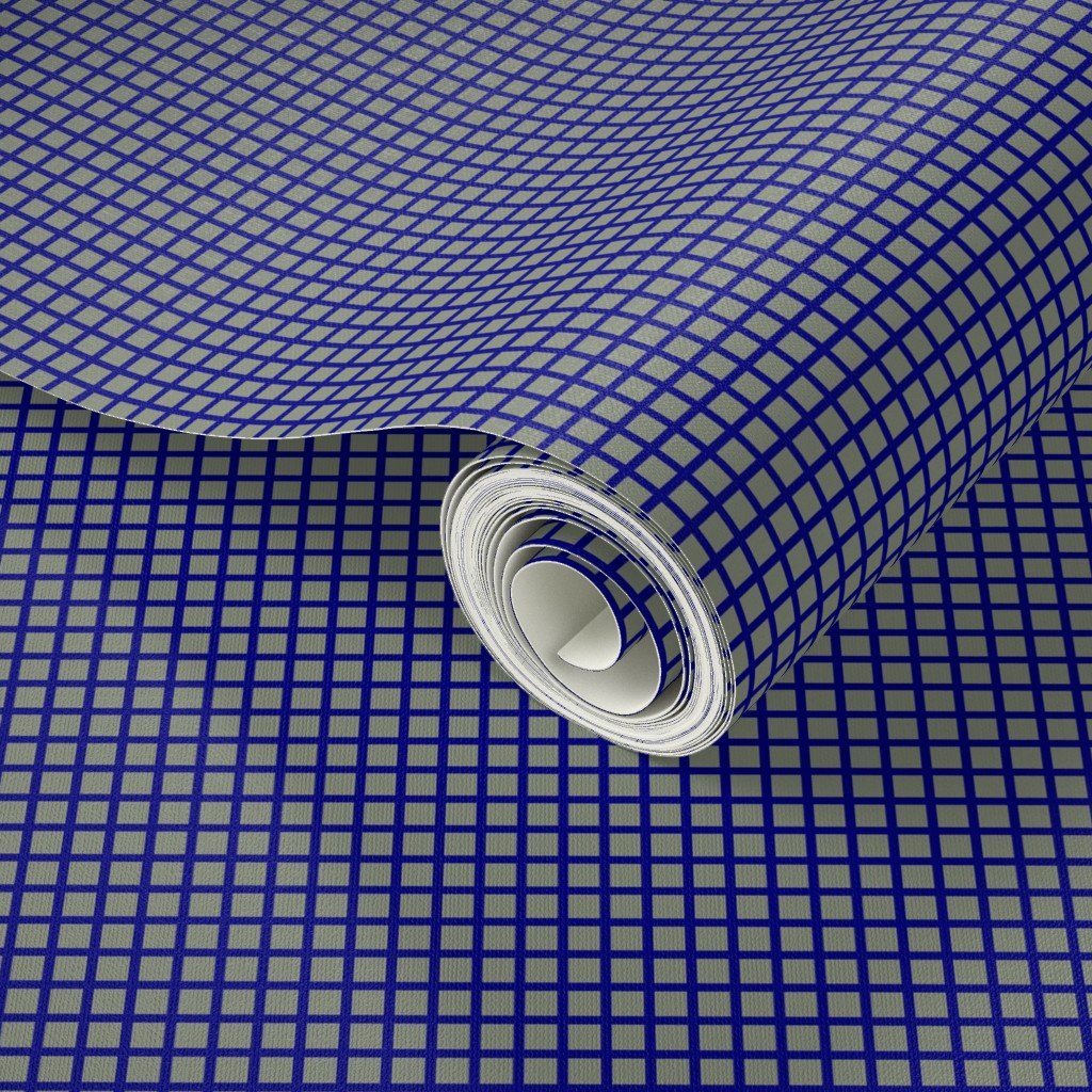 Modern Navy and Sage Green 1/2 Inch Grid Wallpaper grid pattern wallpaper