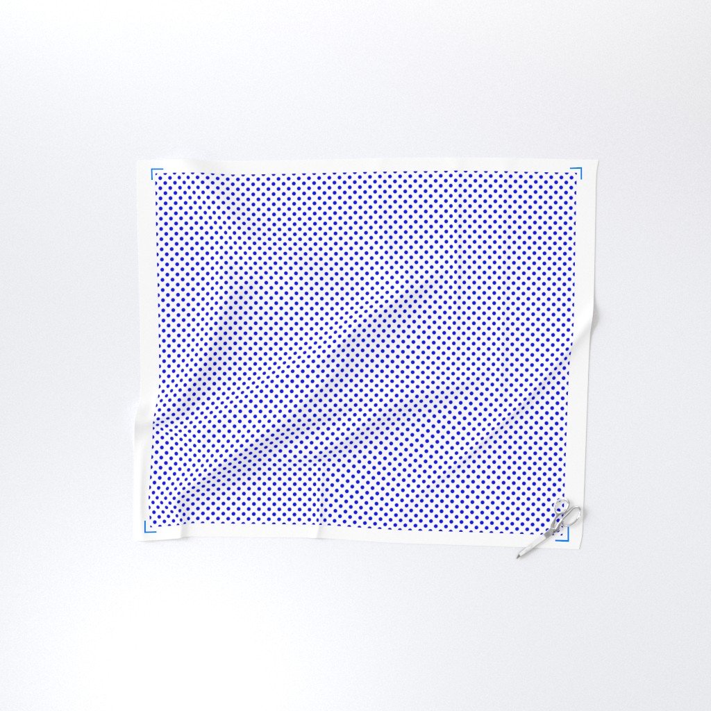 Blue Spots on White 1 Inch Spacing Fabric design fabric