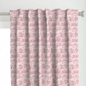 Victorian Christmas Village Toile Christmas Red Home Decor Collection Interior Collection christmas toile curtain design