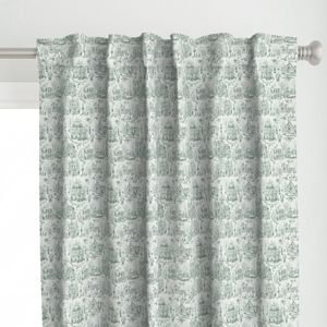 Victorian Christmas Village Toile Forest Green Home Styling Collection Home Decor Collection christmas tree curtain design