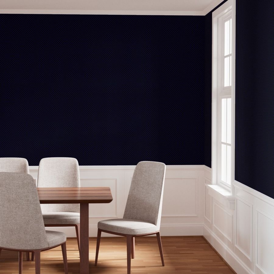 Navy Spots on Black 1 Inch Spacing Wallpaper black dots wallpaper
