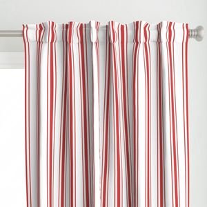 Mattress Ticking Wide Striped Pattern in Red and White Home Styling Collection Home Styling Collection mattress stripes curtain design