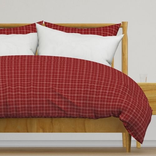 Dark Christmas Candy Apple Red Plaid Check with White Home Styling Collection Interior Collection red check duvet cover design