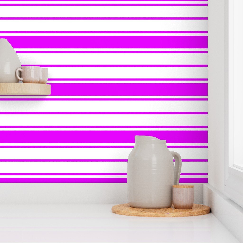 Orlando Orchid and White Horizontal French Stripe Wallpaper orlando orchid wallpaper