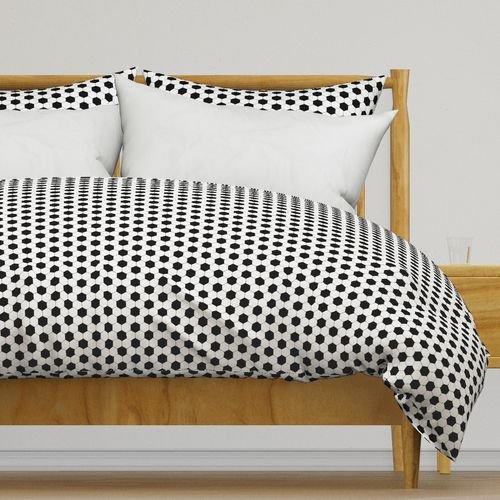 Mini Classic Soccer Football Hexagonal Black and White Seamless Print Design Collection Home Decor Collection football pattern duvet cover design