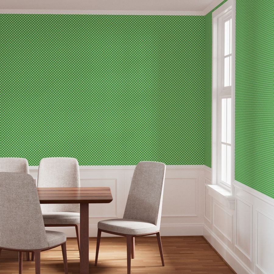 White Heart-Shaped Clover on Green St. Patricks Day Wallpaper paddys day wallpaper