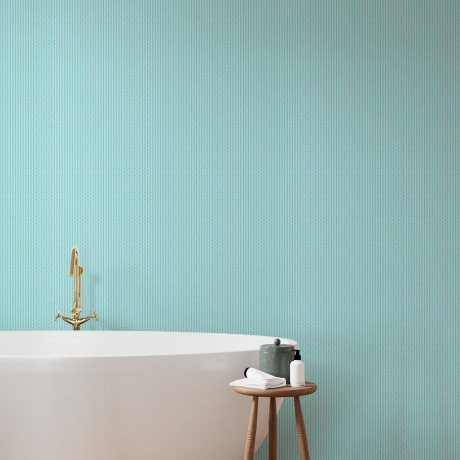 Puckered Seersucker-look Pin Stripes in Shades of Aqua Blue Wallpaper puckered stripes wallpaper