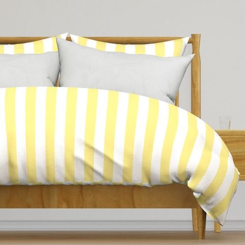 Buttermilk Yellow and White 2 Inch Vertical Cabana Stripes Decor Collection Home Decor Collection buttermilk yellow duvet cover design