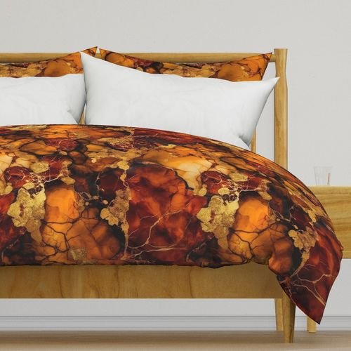Amber and Gold Alcohol Ink 4 Interior Collection Home Styling Collection gold metallic ink duvet cover design