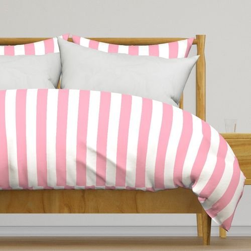 2 inch Wide Vertical Palm Beach Pink and White Cabana Stripes Home Styling Collection Home Decor Collection palm beach duvet cover design