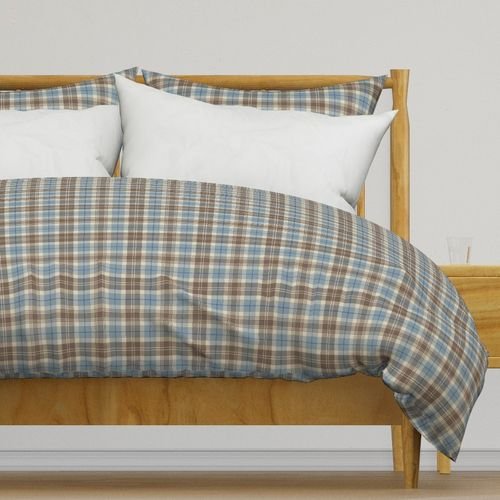 Cream with Beige and Blue French Provincial Tartan Home Decor Collection Design Collection country tartan duvet cover design