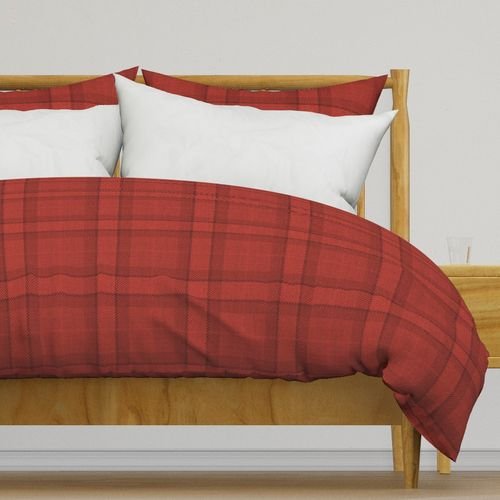 Red Vermillion Vintage Christmas Tartan Plaid Interior Collection Interior Collection red tartan duvet cover design