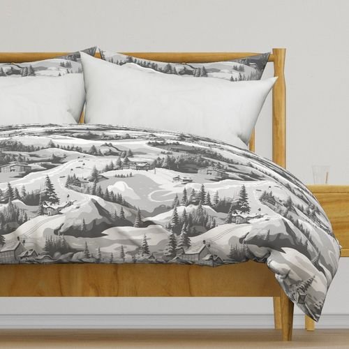 Small Montana Winter Cabins Montana with Evergreens in Grey Interior Collection Home Styling Collection montana evergreens duvet cover design