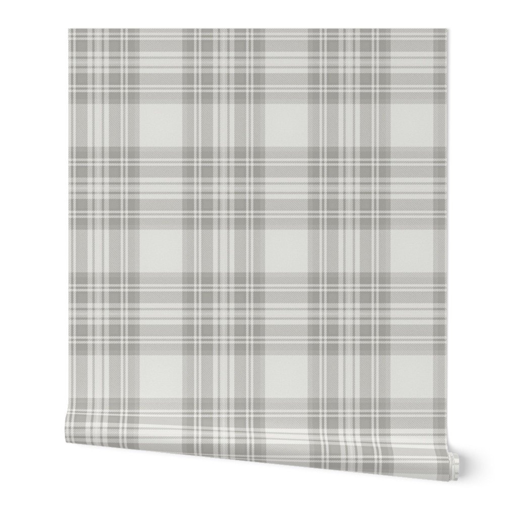 Driftwood Grey Large Traditional Tartan Plaid Pattern Wallpaper cottage wallpaper