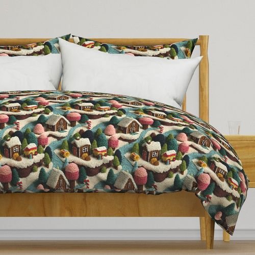 Gingerbread Crocheted Christmas Candy Land Village Home Decor Collection Interior Collection cottage duvet cover design