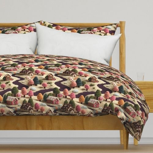 Caramel Cocoa Crocheted Candy Land Village Home Decor Collection Interior Collection christmas duvet cover design