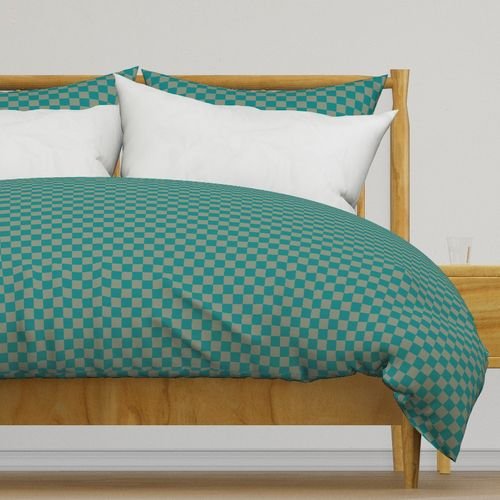 Classic Teal and Sage Green 1 Inch Check Home Decor Collection Design Collection cozy home duvet cover design