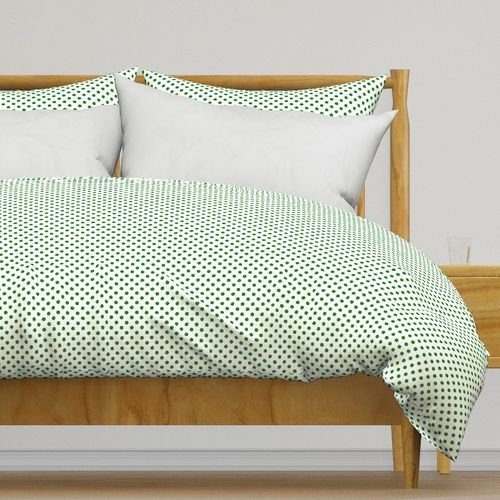 Green Spots on White 1 Inch Spacing Design Collection Home Decor Collection green and white duvet cover design