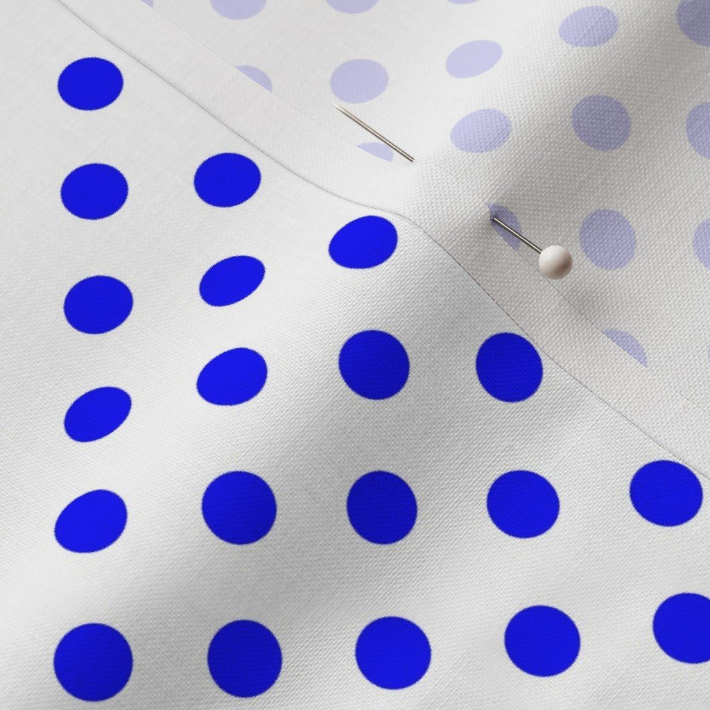 Blue Spots on White 1 Inch Spacing Fabric design fabric