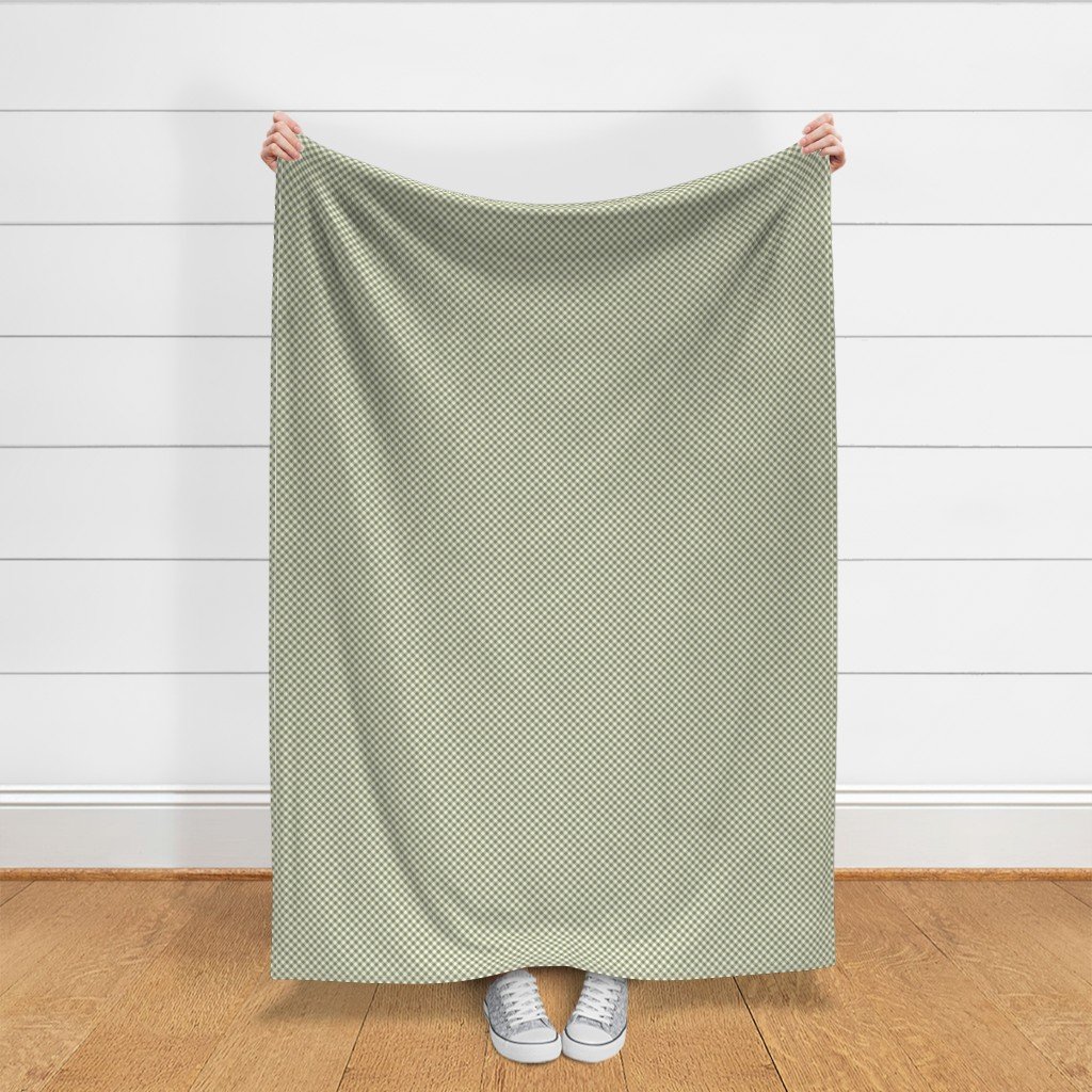Sage Green and Cream White 1/4 Inch Diagonal Gingham Fabric design fabric