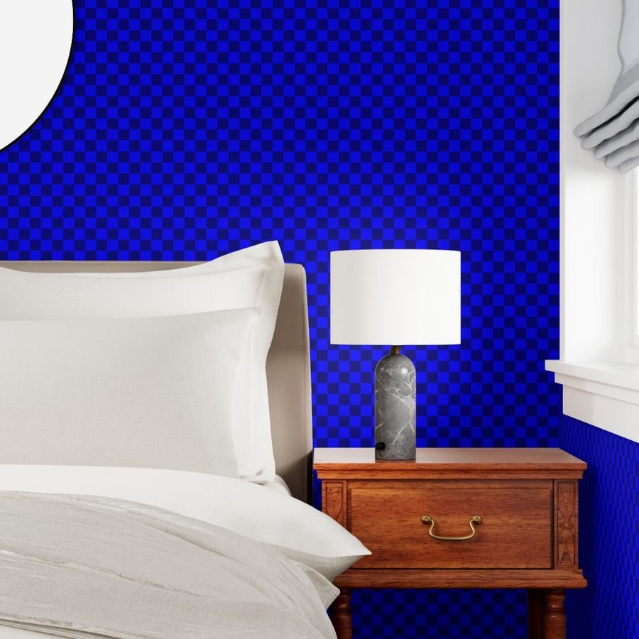 Blue and Navy 1 Inch Check Wallpaper blue and navy check wallpaper