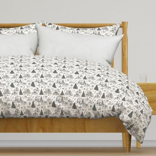 Christmas Cats Toile Black and White Home Styling Collection Home Styling Collection christmas cats duvet cover design
