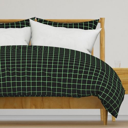 Mint Green and Black 2 Inch Grid Home Decor Collection Design Collection clean geometric duvet cover design