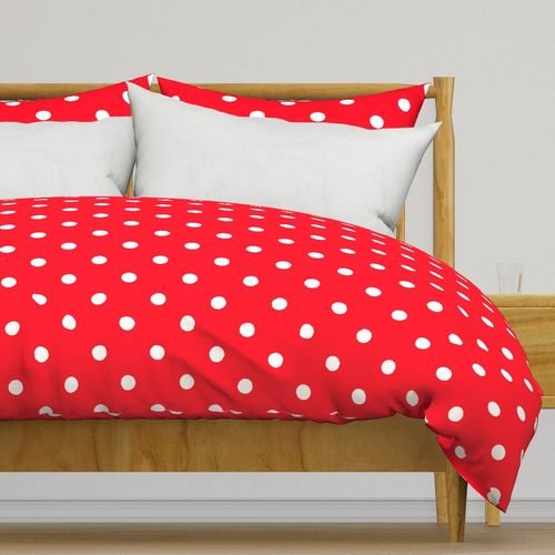 White Polkadots on Cherry Red Home Decor Collection Decor Collection cherry red polka dots duvet cover design