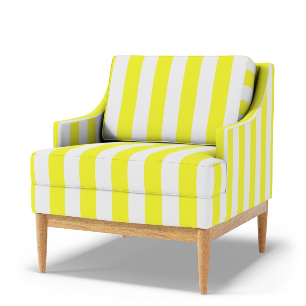 Florida Sunshine Yellow Vertical Tent Stripes Florida Colors of the Fabric design fabric