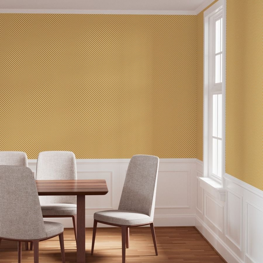 Harvest Gold and Cream Checkerboard Squares Wallpaper harvest and cream wallpaper