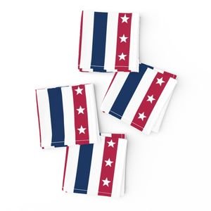 USA Flag Colors of Red White and Blue with Stars in Alternating 1 Inch Home Styling Collection Home Styling Collection us flag napkins design