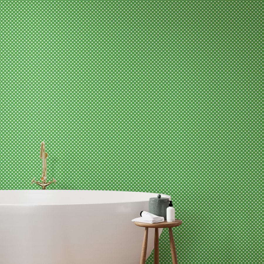 White Heart-Shaped Clover on Green St. Patricks Day Wallpaper st paddy wallpaper