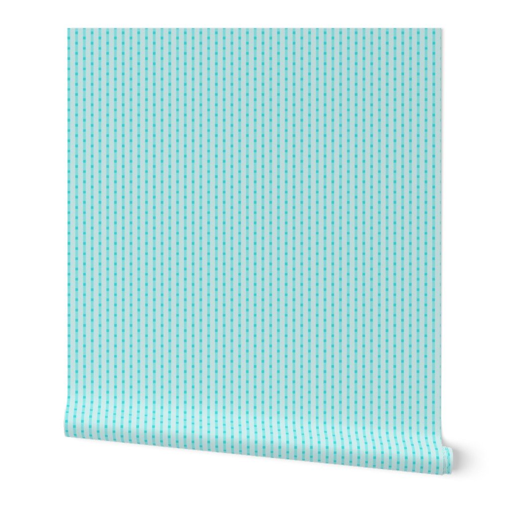 Puckered Seersucker-look Pin Stripes in Shades of Aqua Blue Wallpaper sailor stripes wallpaper