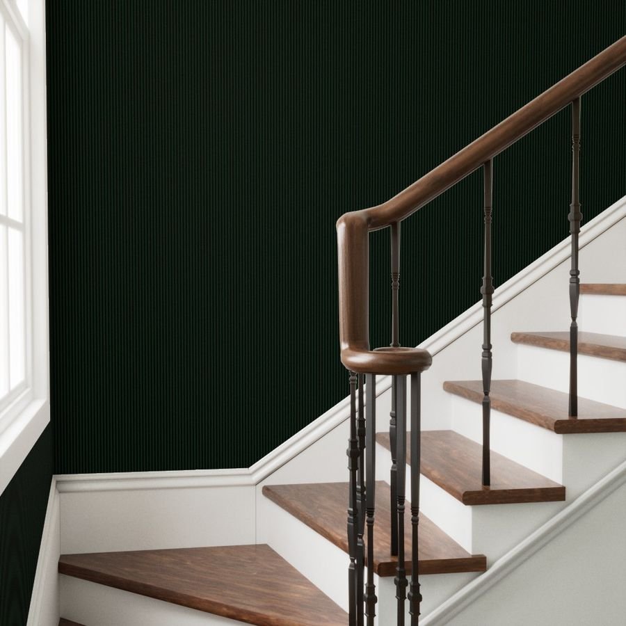 Micro Thin Halloween Stripes in Green and Black Wallpaper green stripe wallpaper