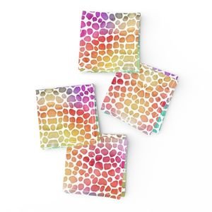 Rainbow Bright Pastel Mosaic Watercolor Spots in Mirror Repeat Decor Collection Home Styling Collection multicolor rainbow napkins design
