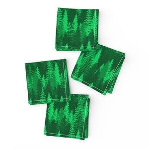 Endless Evergreen Forest with Fir Trees in Shades of Bright Green Home Styling Collection Home Decor Collection bright green forest napkins design